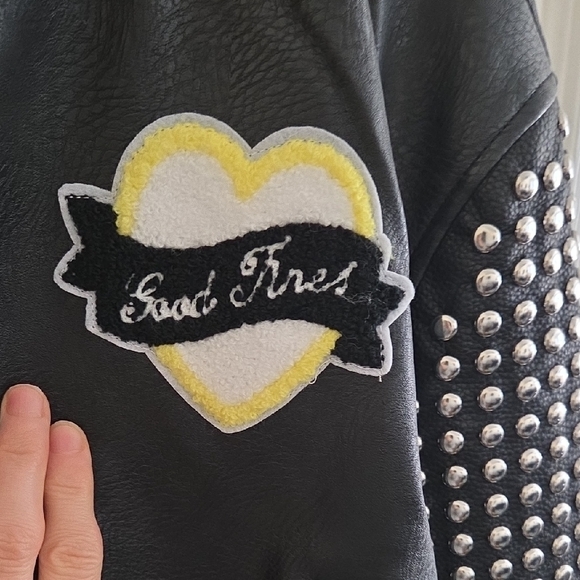 Black Studded Leather Jacket - Picture 6 of 6